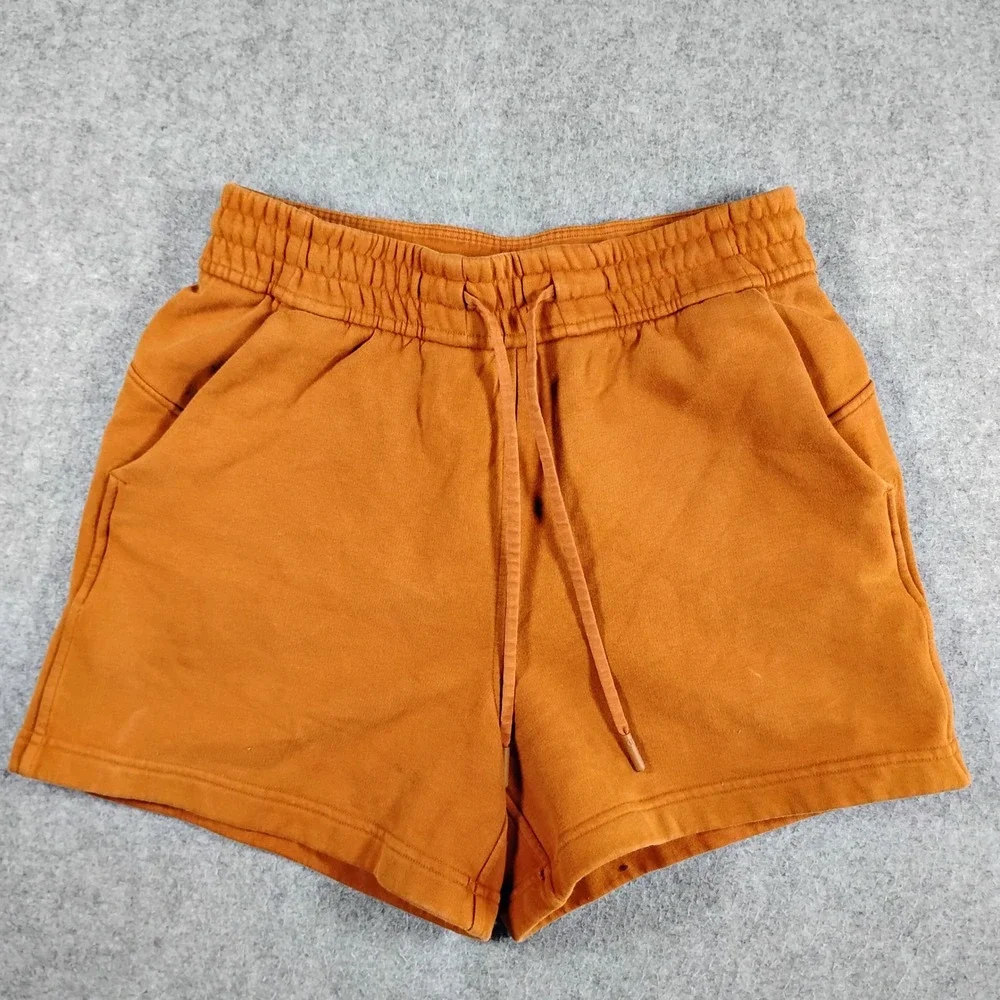 Lululemon Loungeful High Rise Shorts Womens 4 Copper Brown Sweatshorts LW7BXJS